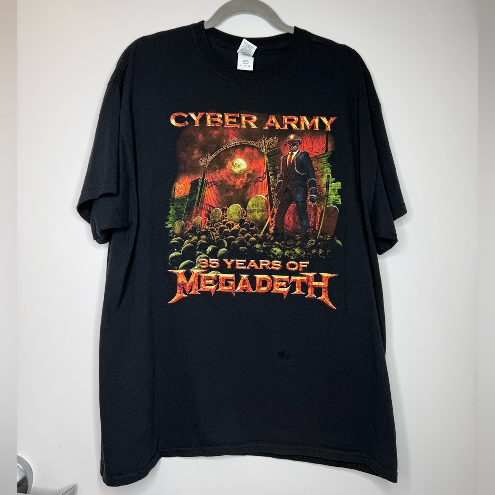 Megadeth Cyber Army T Shirt XL 35 Years Thrash Metal Band Graphic Tee